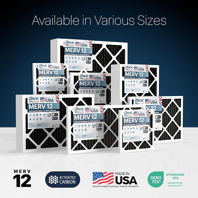 BNX TruFilter 14x20x1 MERV 12 Odor Defense AC Furnace Air Filter - Image 9