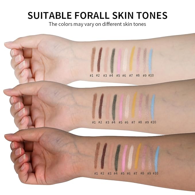 CHIFURE Eyeshadow Stick, Shimmer and Matte Cream Eye Shadow Brightener Sticks Eyeliner Pencil Crayon, Waterproof Long Lasting Eye Highlighter Stick Makeup,0.056 Oz(#3-Desert)