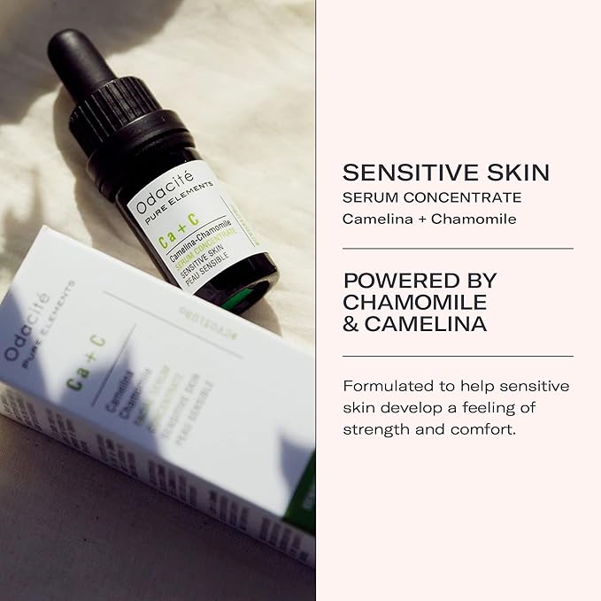 Odacité Anti Aging Serum Concentrate with Camelina + Chamomile, For Sensitive Skin Glow - Lightweight and Hydrating Facial Oil for Redness, Sensitivity & Irritation - 0.17 fl. oz