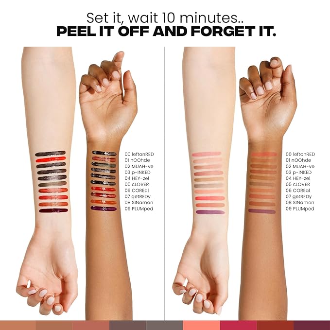 Sacheu Lip Liner STAY-N Peel Off Lip Stain — Long Lasting Matte Lip Tattoo Transfer Proof Lipstain Infused with Hyaluronic Acid & Vitamin E for All Skin Types — Vegan & Cruelty-Free, leftonRED