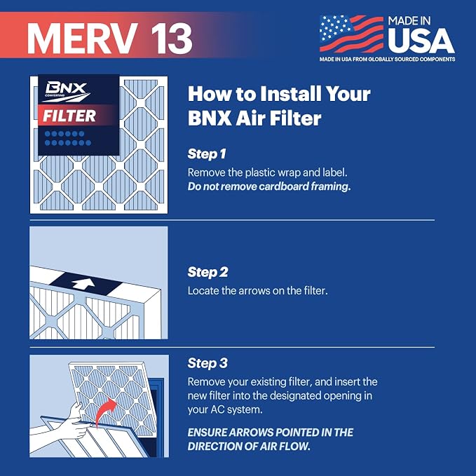 BNX 14x25x1 MERV 13 Air Filter 12 Pack - Image 5