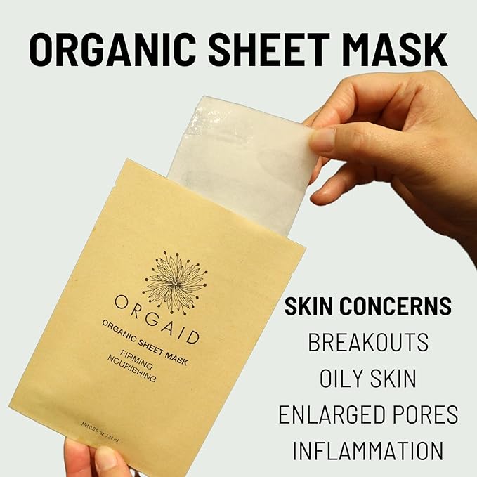 ORGAID Organic Sheet Mask | Made in USA (pack of 4) (Firming & Nourishing)