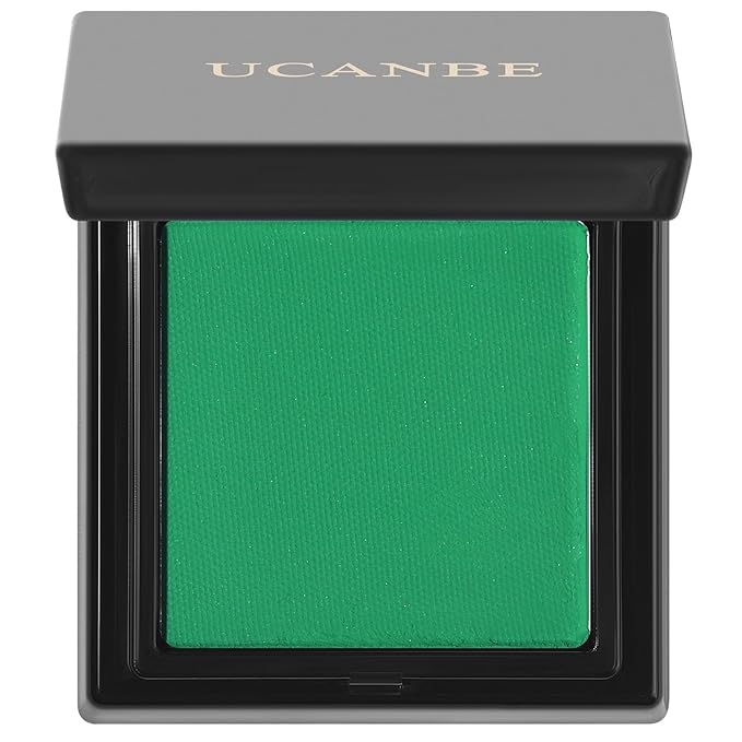 UCANBE Green Single Eyeshadow Palette, Highly Pigmented Matte Eye Shadow Powder, Professional Long-Lasting Waterproof Makeup Palette