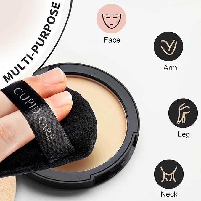 6 Pcs Triangle Powder Puff with 2 Travel Cases, Setting Powder Puffs for Face Powder and Foundation, Soft Velour Makeup Puff for Loose Powder Body Powder, Skin-Friendly, Beauty Makeup Tools