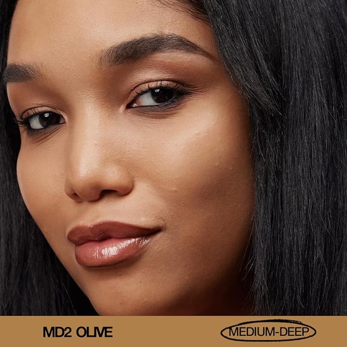 about-face THE PERFORMER Skin-Focused Foundation MD2Olive – Medium Coverage, Long-Wear, Breathable & Buildable Base – Clean, Vegan, Hydrating Formula with Blue Agave & Chlorella – 1.08oz