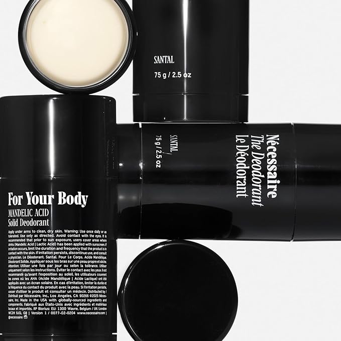 Nécessaire The Deodorant Santal | Aluminum Free Deodorant For Women & Men. Extra Strength Treatment with Mandelic Acid. Free of Baking Soda, Ozokerite & Silicones (75 g/2.5 oz)