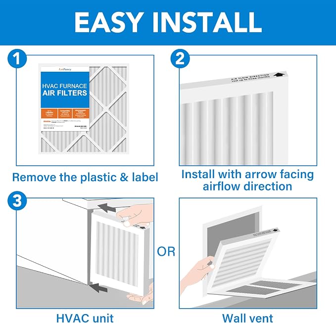 LotFancy 16x25x1 Air Filter MERV 13 4-Pack, Electrostatic Pleated HVAC Furnace - Image 7