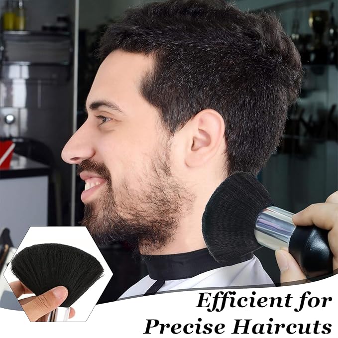 Barber Brush Neck Duster - Essentials Barber Accessories and Cleaning Supplies for Barber Shop - Neck Duster Brush for Professional Hair Stylists - Barbers Duster Tool for Salon Stations(2 pcs)