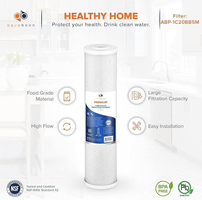 Aquaboon 5 Micron 20 x 4.5 Water Filters Whole House Set NSF Certified Water - Image 8