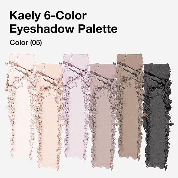 evpct 6 Colors Nude Smokey Eye Shadow Palette Makeup for Blue Brown Eyes, Light Brown Smoky Grey Taupe Black Natural Matte High Pigment Mini Travel Eyeshadow Palette for Older Women, Built in Mirror