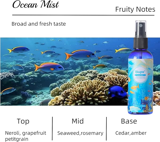 Natural Bedroom Linen Spray Scented Room Mist with Plant Extracts Long Lasting Freshness for Sheets, Pillows & Curtains – 4oz（4Bottle）