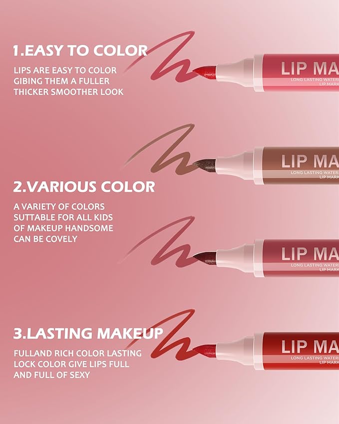 Lip Stain Makeup Pen-1Pcs Berry Pink Hydrating Lip Stain Liquid Lip Liner Pencil, Matte Color Look, Longlasting Waterproof Smudgeproof Natural Finish,Precise Chisel Tip Smooth,Makeup Gift for Women-01