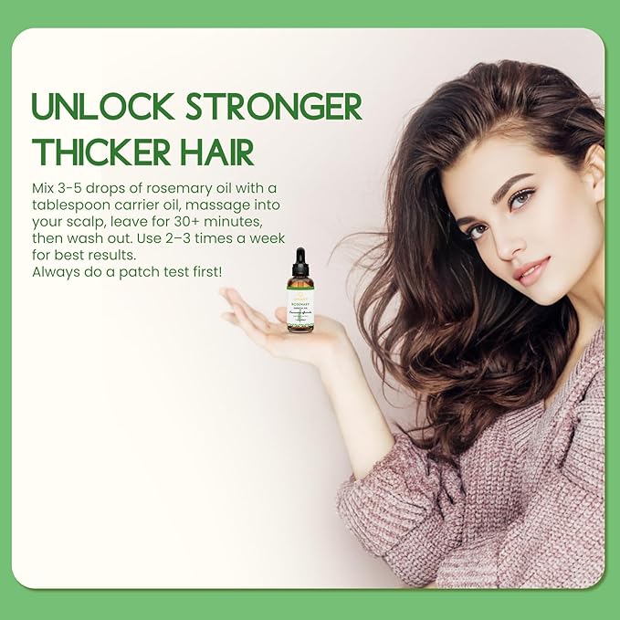 Rosemary Oil for Hair Growth Organic 1 Oz - 100% Pure Rosemary Essential Oil- 30ml