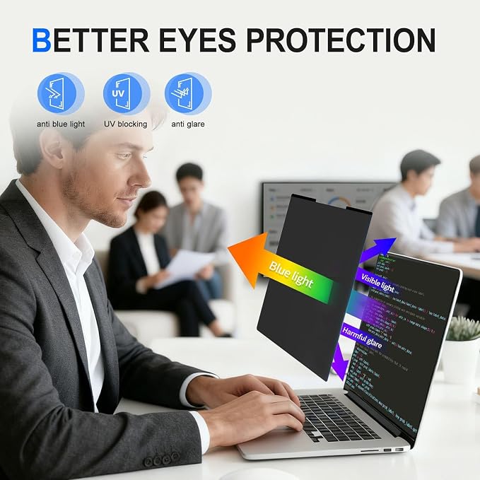 2Pack Magnetic 13.3 Inch Laptop Privacy Screen 16:9 Aspect Ratio, Removable - Image 6