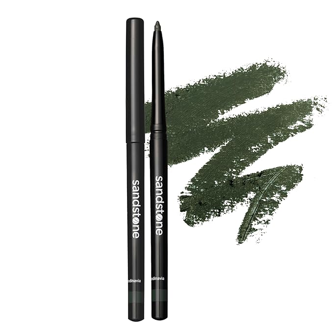 Sandstone Scandinavia Waterproof Eyeliner Pencil - Vegan Hypoallergenic for Sensitive Eyes - Smudge Proof Gel-Eyeliner - Hypoallergenic Makeup (Green)