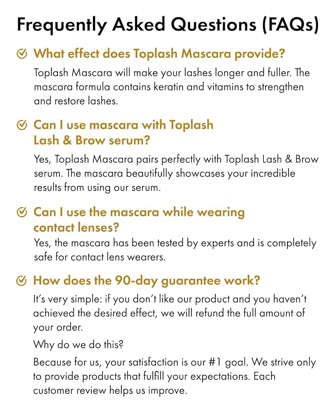 Toplash Extra Ebony Mascara with Keratin, Panthenol and Vitamin E