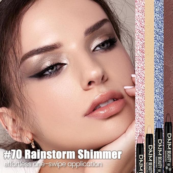 Kaely Cream Eye Shadow Sticks, Rainstorm Shimmer Eyeliner Pencil Eyeshadow Palette Makeup, Eye Highlighter Brightener Stick for Older Women Waterproof Pigmented, sombras para ojos, New-70