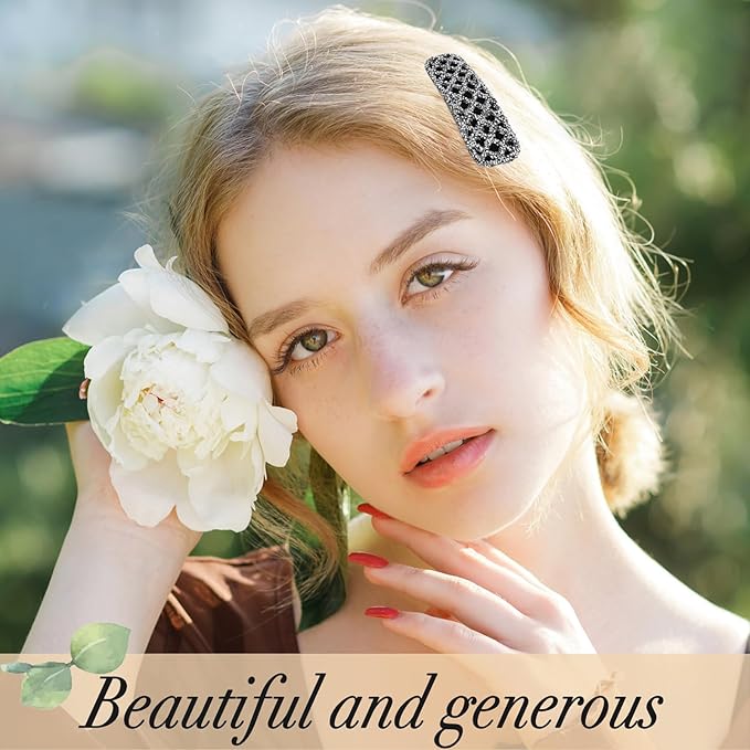 Rhinestone and Crystal Hair Clips 2-Pack, Sparkly Barrettes & Elegant Bling Accessories for Women & Girls(Set20)