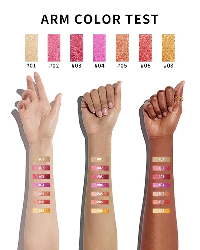 Gold Glitter Metallic Shimmer Lipstick Long Lasting, Diamond High Pigmented Metallic Matte Gold Lipstick, Non-Stick Lip Gloss, Transferproof Lip Color Lip Stick Makeup for Women-08