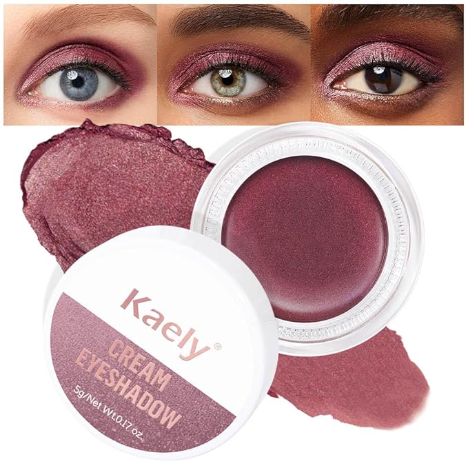 Kaely Single Cream Eyeshadow Pot, Orchid Shimmer Eye Shadow for Older Women High Pigmented Waterproof, Natural Eyeshadow Palette Makeup Brightener, sombras en crema para ojos, Blendable, 26