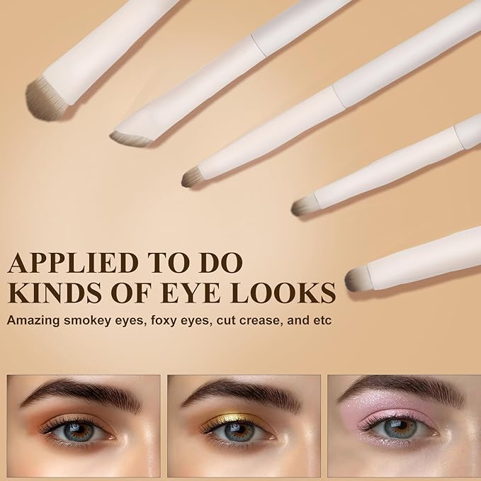 Makeup Brush Set Professional 13pcs，Premium Synthetic Powder Foundation Contour Blush Concealer Eyeshadow Blending Liner Make Up Brushes Kit（Milky B521）