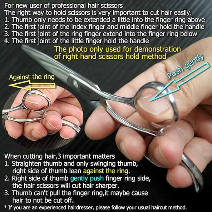 6" Professional Hair Scissors Cutting Shears 440C Hair Cutting Haircut Scissors Sharp Barber Shears Convex Edge KINSARO for Hairdresser Barbershop or Home Use
