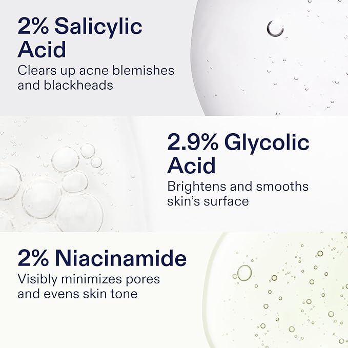 Skinfix 2% BHA Cleanser - 1 oz - Clears Acne Blemishes & Blackheads - Safe for All Types of Acne - Fragrance Free - Vegan, Cruelty Free