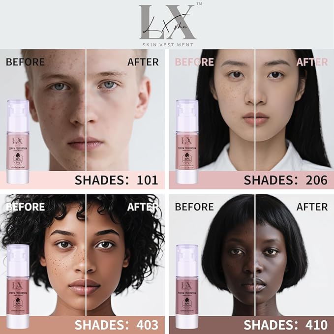 Moisturizing Foundation with 1% Hyaluronic acid, Deep Hydration & High Coverage Serum Foundation for A Smooth & Satin Finish, 209 Medium