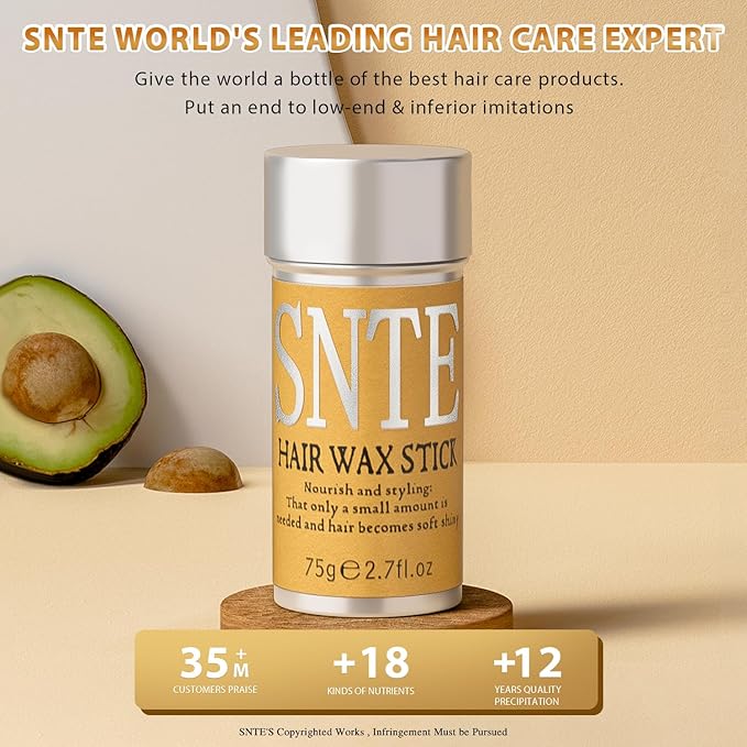 Samnyte Hair Wax Stick, 2PCS Wax Stick for Hair Slick Stick, Hair Wax Stick for Flyaways Hair Gel Stick Non-greasy Styling Cream for Fly Away & Frizz Hair