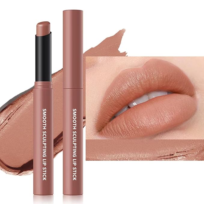 Matte Lipstick for Women Girls teen Lip Makeup Lipsticks Lip Liner Pencil Waterproof Long Lasting Hypoallergenic Highly Pigmented Quick Makeup Lightweight Portable 2#