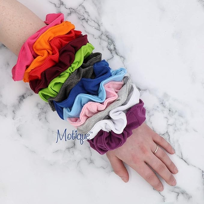 Large Solid Scrunchie - Set of 6 - Light Blue