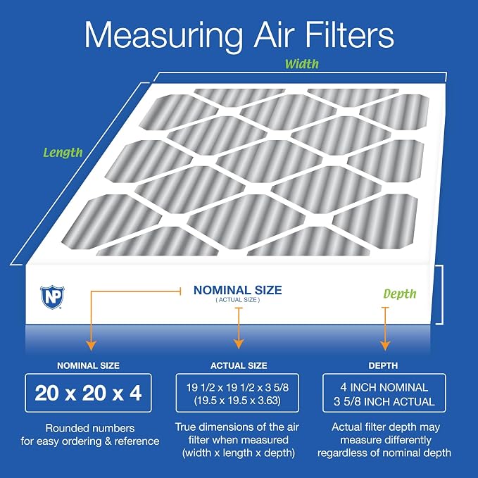 Nordic Pure 20x20x4 Pleated Plus Carbon Air Filters MERV 8 1 Pack - Image 2
