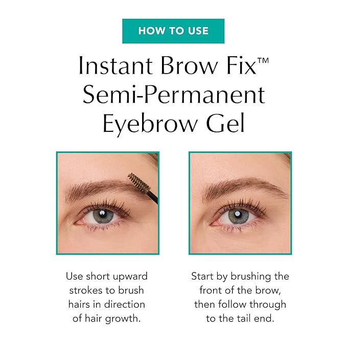 Thrive Causemetics Instant Brow Fix Semi-Permanent Eyebrow Gel, Waterproof Tinted Eye Brow Gel with Vitamin B5, Smudge-Proof, Vegan & Cruelty Free, April (Cool Brown)