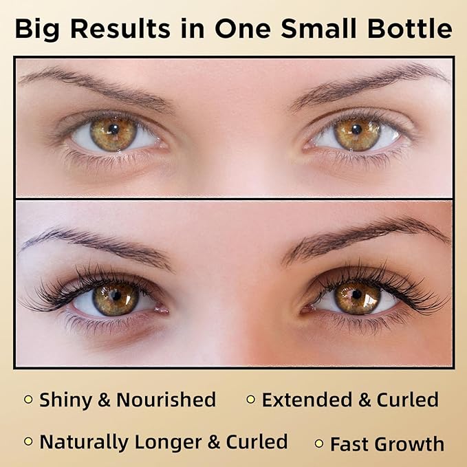 Eyelash & Eyebrow Growth Serum – 15 Plant Extracts for Longer, Denser & Fuller Lashes & Brows, Boosts Natural Hair Development,eyelash serum,Hypoallergenic Oil-Free,lash growth serum (Golden Yellow)