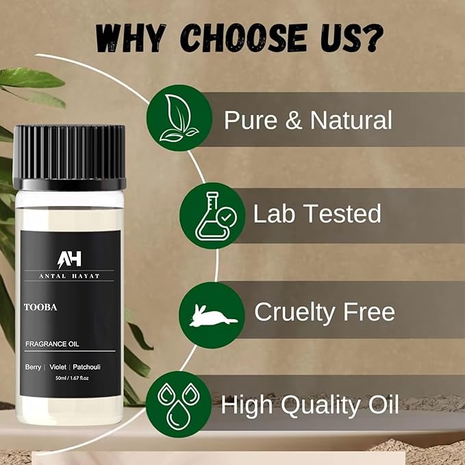 Hotel Scents Diffuser Tooba Oil 50ml - Inspired by La Vie Est Belle Perfume - Berry, Patchouli & Violet - Home Luxury Scent Oil for Waterless & Ultrasonic Diffuser - Premium Fragrance Oil