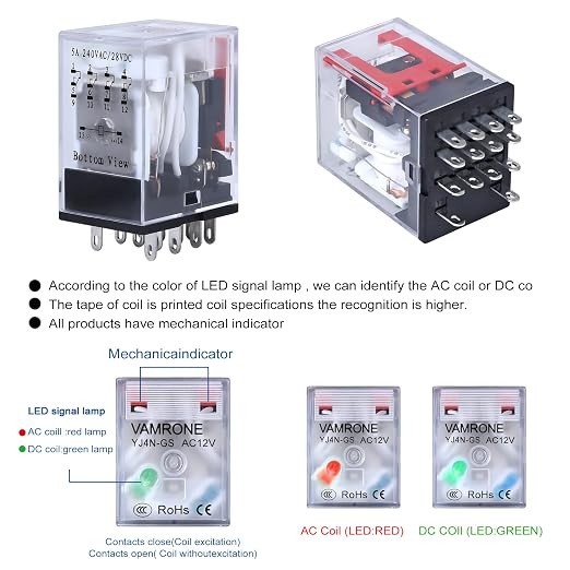 Electromagnetic Power Relay, 14-Pin 5 AMP 12V AC Relay Coil - Image 6