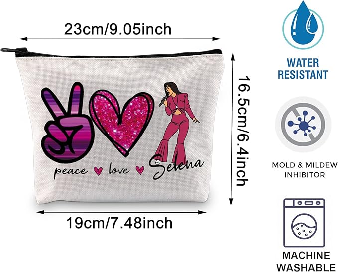 BLUPARK Song Makeup Bag Singer Song Gift Singer Fan Gift Singer Inspired Cosmetic Bag Music Gift (Peace Love Se)
