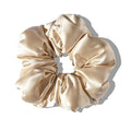 Drowsy Oversized Scrunchie – Luxury Mulberry Silk Hair Tie for All Hair Types, Sleep Scrunchie to Reduce Breakage, Maintain Moisture & Enhance Hair Shine - Dusty Gold