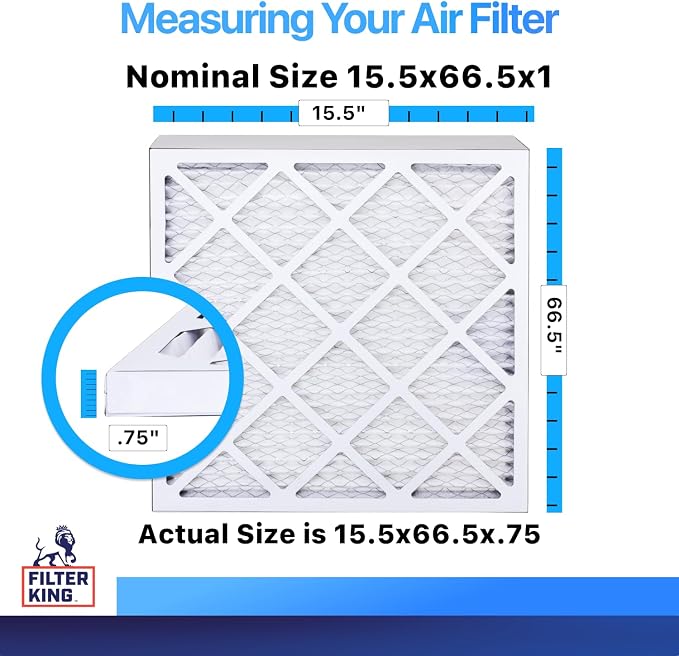 Filter King 15.5x66.5x1 Air Filter | 4-PACK | MERV 8 HVAC Pleated A/C Furnace - Image 2