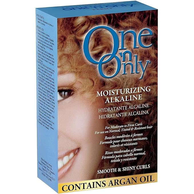 One 'N Only Moisturizing Alkaline Perm with Argan Oil, Moderate to Firm Curls, Fresh Scent, True-to-Rod Size Curls, Leaves Hair Shiny, Moisturized, and Manageable,