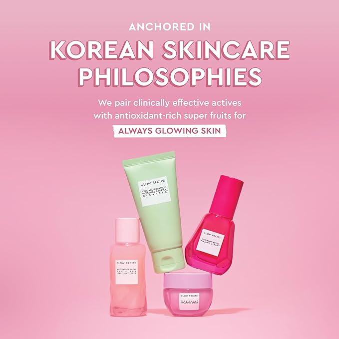 Glow Recipe Smooth Skin Sailing Skincare Set - Watermelon Glow Pink Juice Facial Moisturizer + Silicone-Free BHA Strawberry Pore Minimizer Blurring Drops (2 Count)