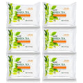 Epielle Green Tea Makeup Remover Wipes, Gentle Daily Facial Cleanser Towelettes, Remove Dirt, Oil & Waterproof Mascara, Stocking Stuffers, Thanksgiving Essentials, 30 Count (Pack of 6)