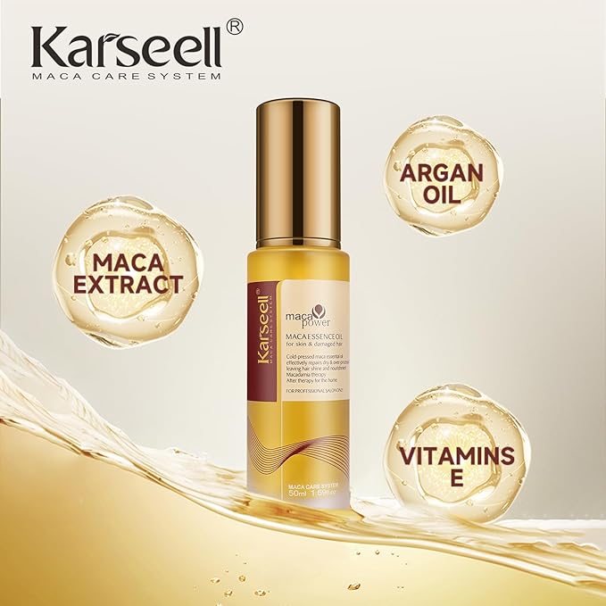 Karseell Moroccan Argan Oil for Hair Healing Cold Pressed Weightless Argan Oil Hair Serum for Dry Damaged Hair 50ml