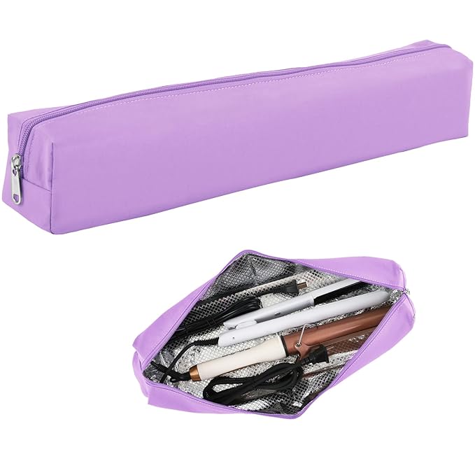 Professional Hot Hair Tools Organizer Bag Portable Travel Heat Resistant Storage Case Pouch for Curling Irons, Flat Irons, Hair Straightener and Styling Tools(17.7" x 3.2"x 3.2")