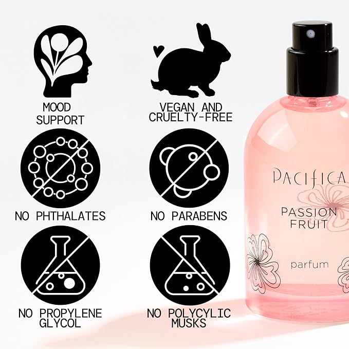 Pacifica Passion Fruit Perfume – Tropical Fruity Floral Clean Perfume for Women with Passionfruit, Pineapple & Vanilla, Vegan, Non-Toxic, Beachy Summer Scent (2 fl oz)