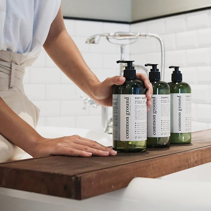 COMMON GROUND Natural Body Wash - Paraben & Cruelty Free, Vegan, Plant-Based, Botanical Scent & Avocado Oil Extracts - All Skin Types, Men & Women, Sensitive, Refill