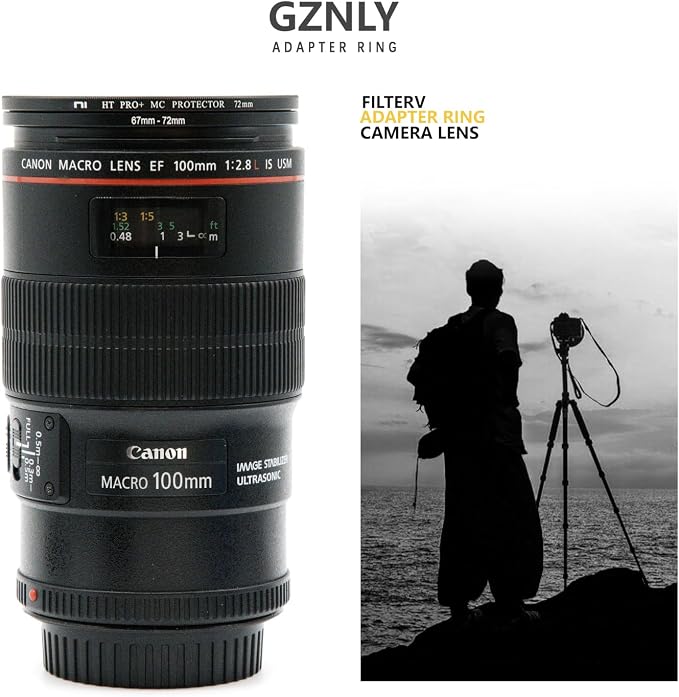 58mm to 67mm Step-up Adapter Rings Filter Adapter Black Metal Step Down Filter - Image 7