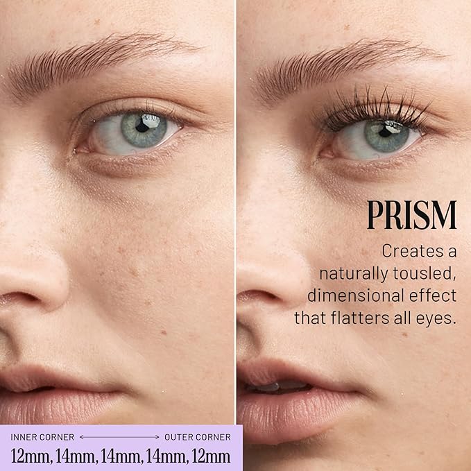 Lilac St - Prism Glamorous Faux Eyelash Clusters (12mm) - Dynamic & Fluttery Volume - DIY Lash Extension Wisps - Lightweight & Lifelike - Lasts 10 Days - Women Founded, Cruelty Free, Vegan - 10 Lashes