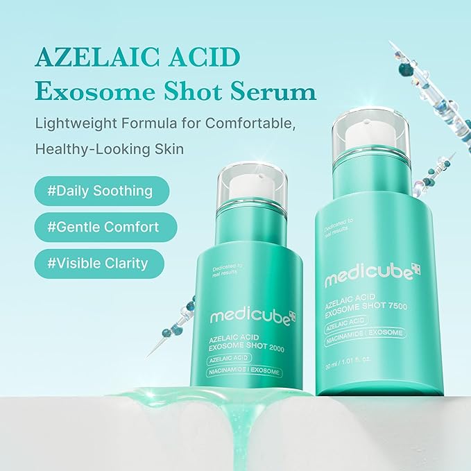 medicube Azelaic Acid Exosome Shot Serum 2000 – Calm Redness due to Dryness while Refining Uneven Texture | Use for After Spot Care, with Azelaic Acid, Niacinamide | Korean Skincare, 30ml / 1.01 fl.oz