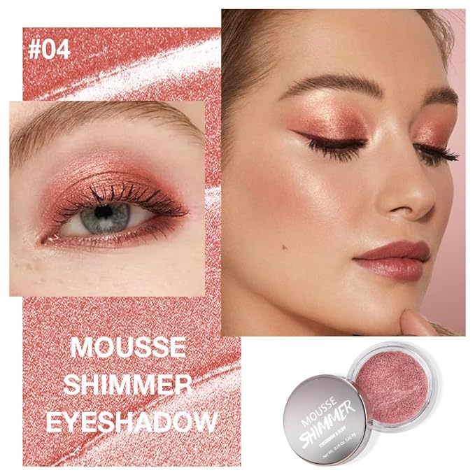 Cream Glitter Brownish Red Shimmer Metallic Eyeshadow Palette Makeup, Natural Single Mini Instant Holographic Eyeshadow For Older Women, Sombras Crema Para Ojos, Talc, Paraben & Cruelty Free